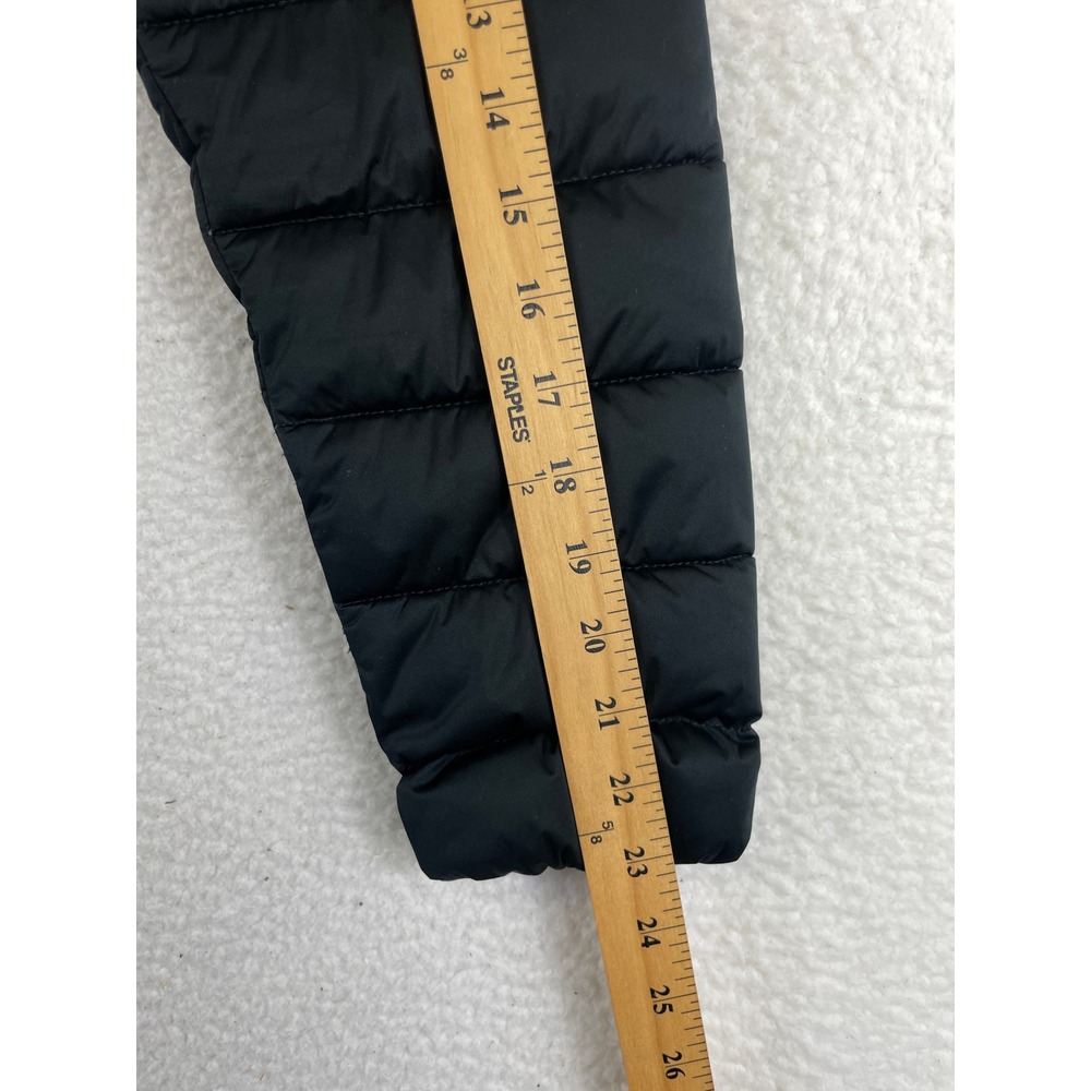Save The Duck Women's 2 M Black Stretch Puffer Coat Long Hooded Parka Winter - Picture 12 of 16